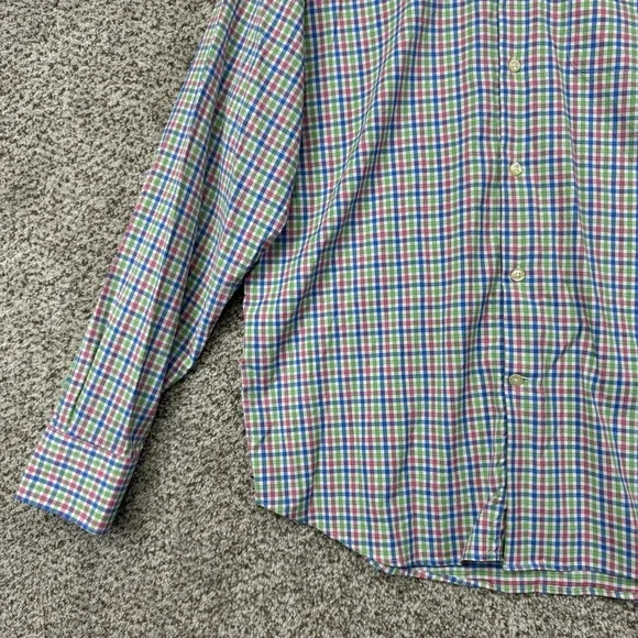 Masters Peter Millar Shirt Men L Long Sleeve Button Up Performance Stretch Nylon